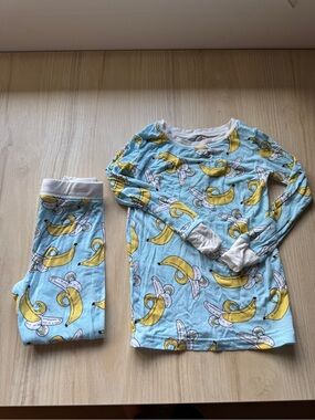 Little Sleepies Light Blue Banana Print Pajama Set